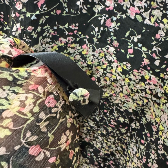 H&M Black Floral Long Sleeve Midi Dress with Pink Accents - Picture 9 of 12